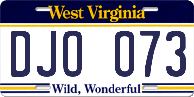 WV license plate DJO073