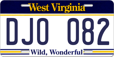 WV license plate DJO082