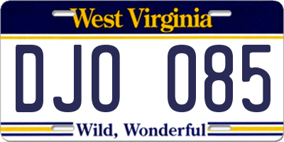 WV license plate DJO085