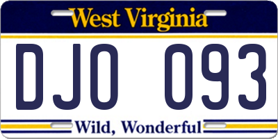 WV license plate DJO093