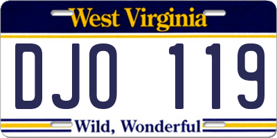 WV license plate DJO119