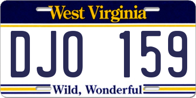 WV license plate DJO159