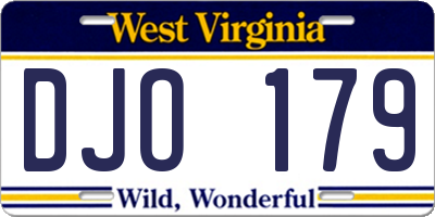 WV license plate DJO179