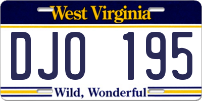 WV license plate DJO195