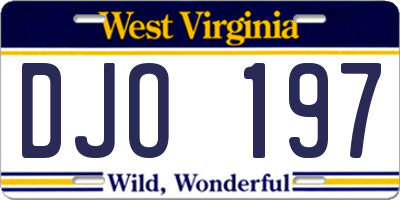WV license plate DJO197