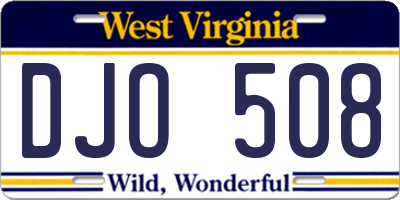 WV license plate DJO508