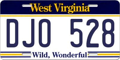 WV license plate DJO528