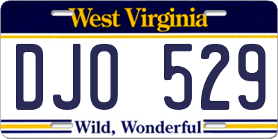 WV license plate DJO529
