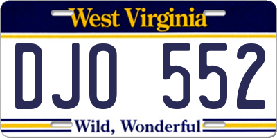 WV license plate DJO552
