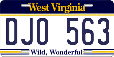 WV license plate DJO563
