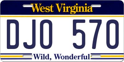 WV license plate DJO570