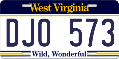 WV license plate DJO573