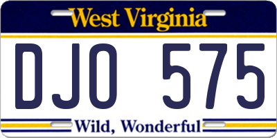 WV license plate DJO575