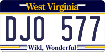 WV license plate DJO577