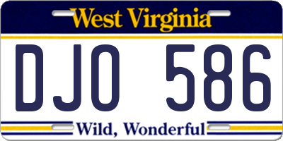 WV license plate DJO586