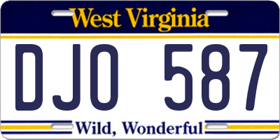 WV license plate DJO587