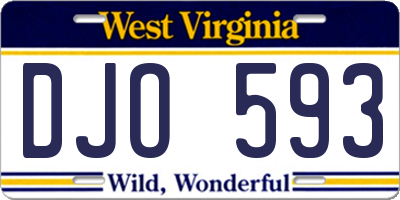 WV license plate DJO593