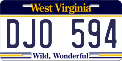 WV license plate DJO594