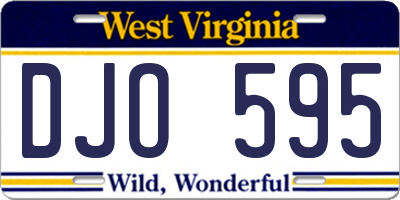 WV license plate DJO595