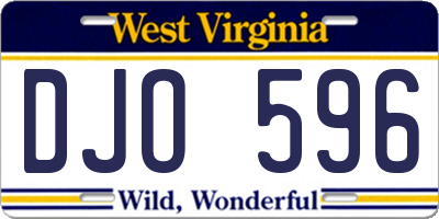 WV license plate DJO596