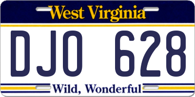 WV license plate DJO628