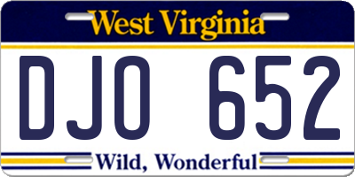 WV license plate DJO652