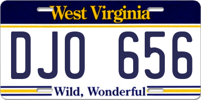 WV license plate DJO656