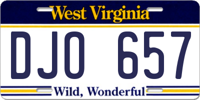 WV license plate DJO657