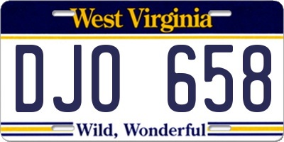WV license plate DJO658