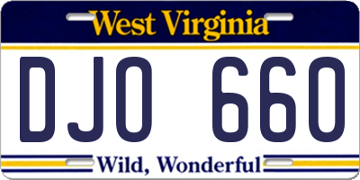 WV license plate DJO660