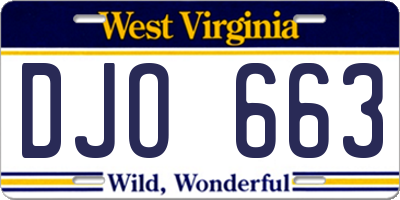 WV license plate DJO663