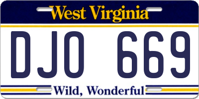 WV license plate DJO669