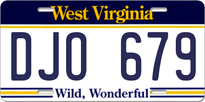 WV license plate DJO679