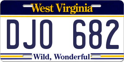 WV license plate DJO682