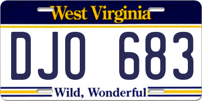 WV license plate DJO683
