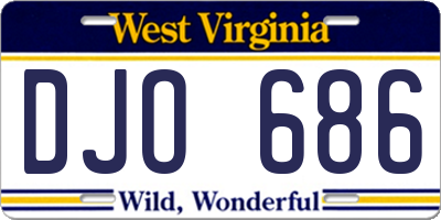 WV license plate DJO686