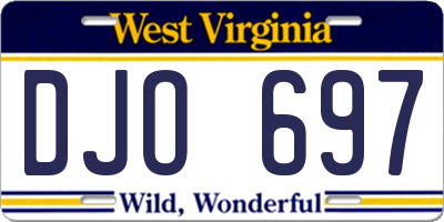 WV license plate DJO697