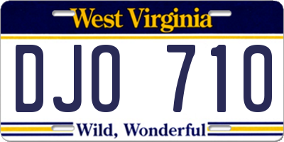 WV license plate DJO710