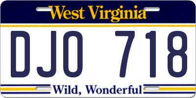 WV license plate DJO718