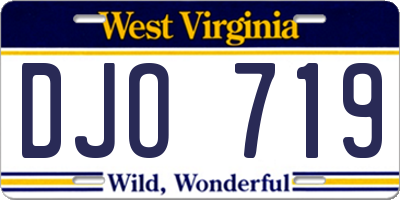 WV license plate DJO719