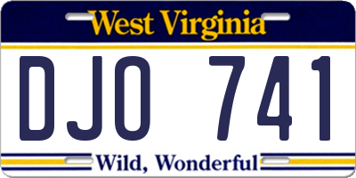 WV license plate DJO741