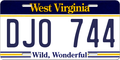 WV license plate DJO744