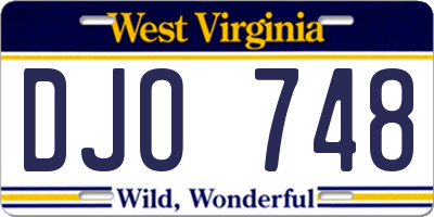 WV license plate DJO748