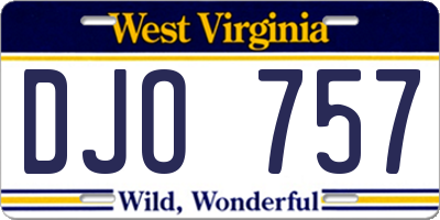 WV license plate DJO757