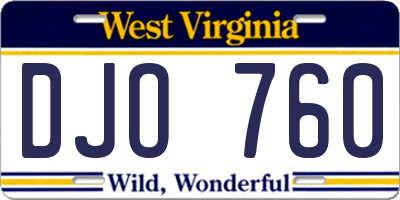 WV license plate DJO760