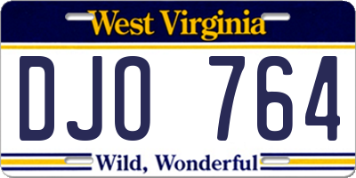 WV license plate DJO764