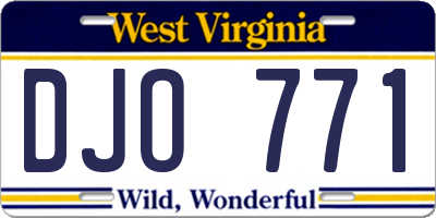 WV license plate DJO771