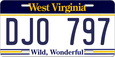 WV license plate DJO797