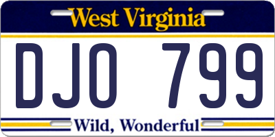 WV license plate DJO799