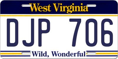 WV license plate DJP706